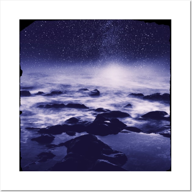 Stardust Ocean - Seascape at Night Wall Art by DyrkWyst